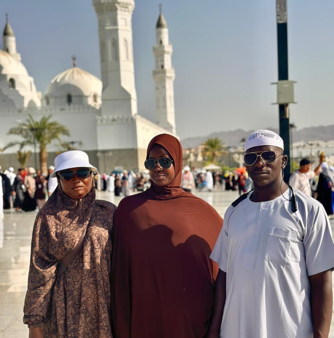 Pilgrims during historical Ziyarah at historic mosque in Madinah